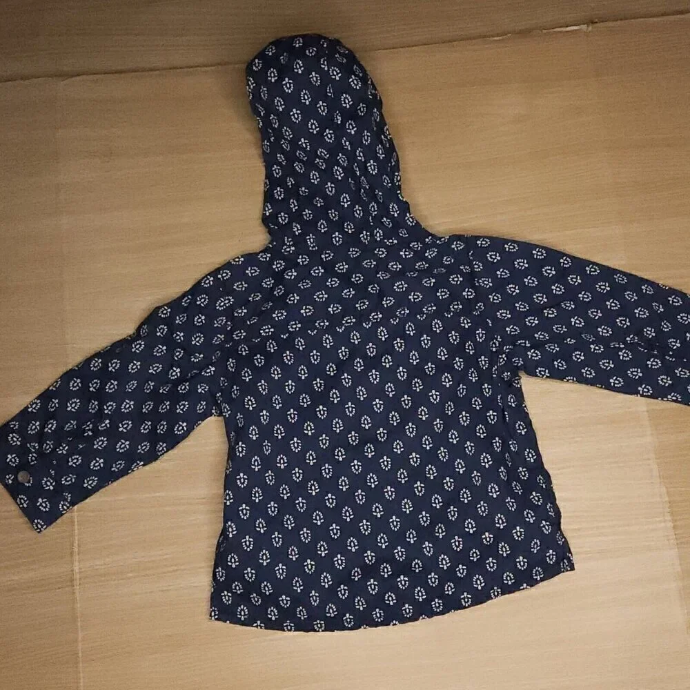 Carter's Toddler Girl's Blue Southwestern Hooded Cotton Top 12 Months